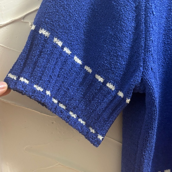 Blue Terry Style Knit Top - Picture 3 of 3